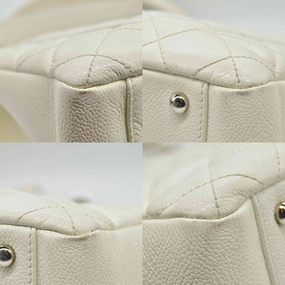 $3500 Chanel Caviar Quilted XL Grand Shopping Tote GST White 2011-2012