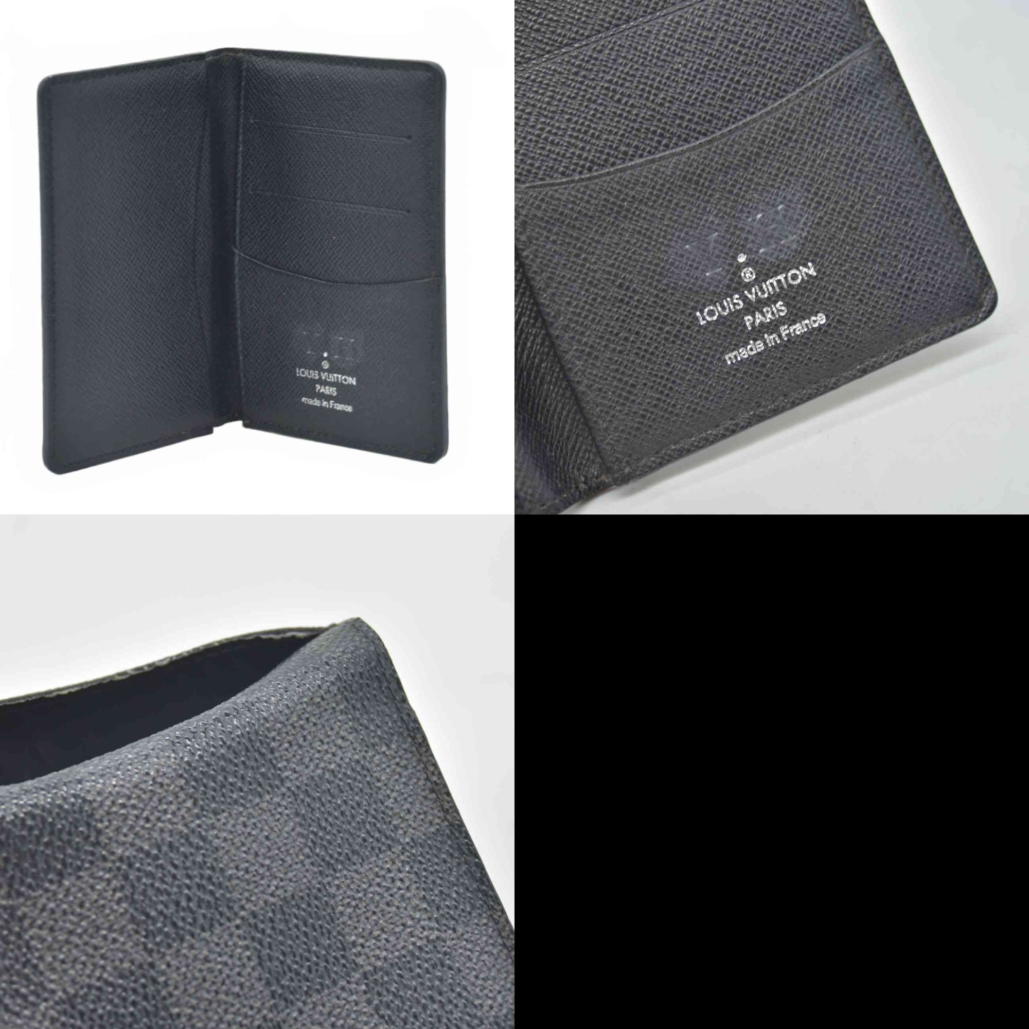 $455 2012 Louis Vuitton Damier Graphite Pocket Organizer NM MI1152 CONSIGNMENT