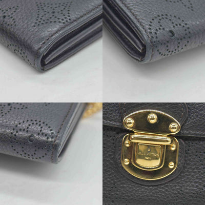 $1130 2014 Louis Vuitton Mahina Amelia Wallet Black CONSIGNMENT TN0184