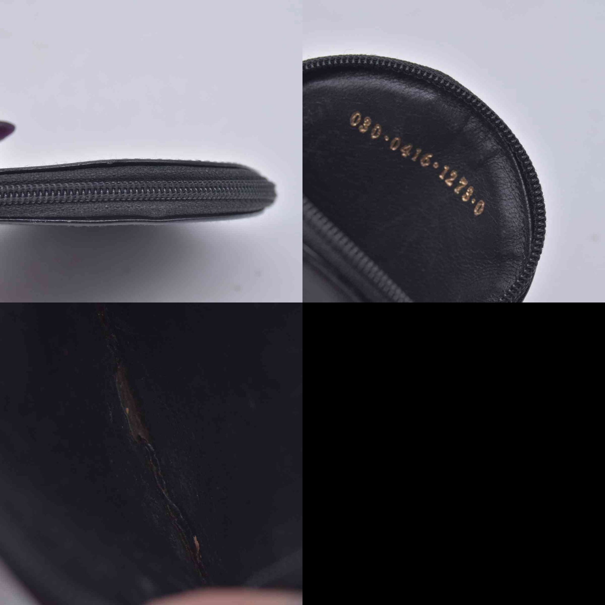 $320 GUCCI Smooth Calfskin Vintage Round Coin Purse Black CONSIGNMENT 10021589