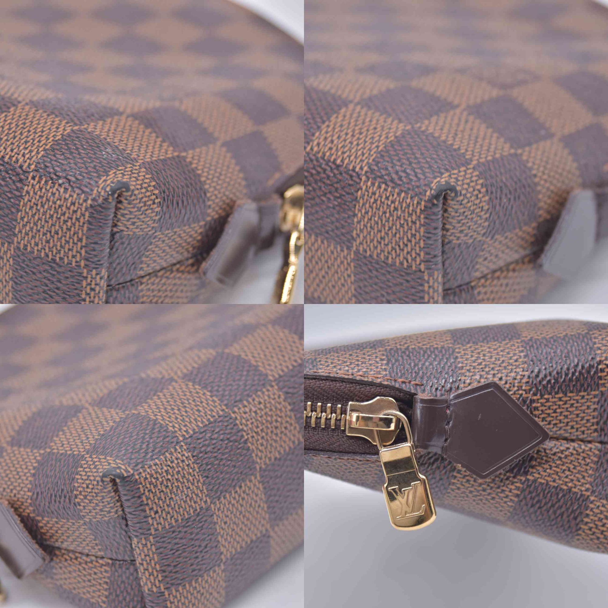 $850 2011 Louis Vuitton Damier Ebene Pochette Cosmetic GM Pouch Bag CA4181