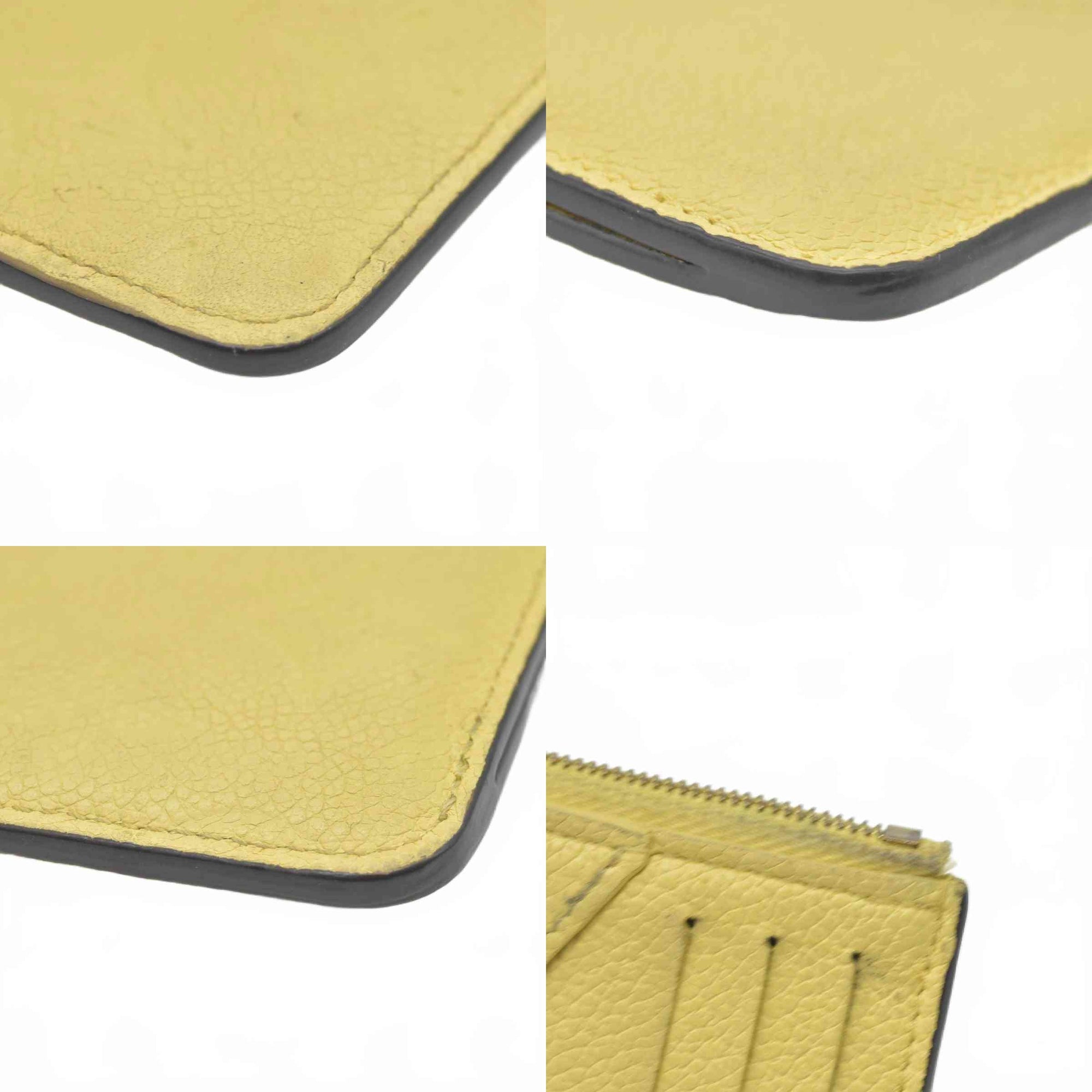 Louis Vuitton Monogram Empreinte Leather Zipped Romy Card Holder Yellow