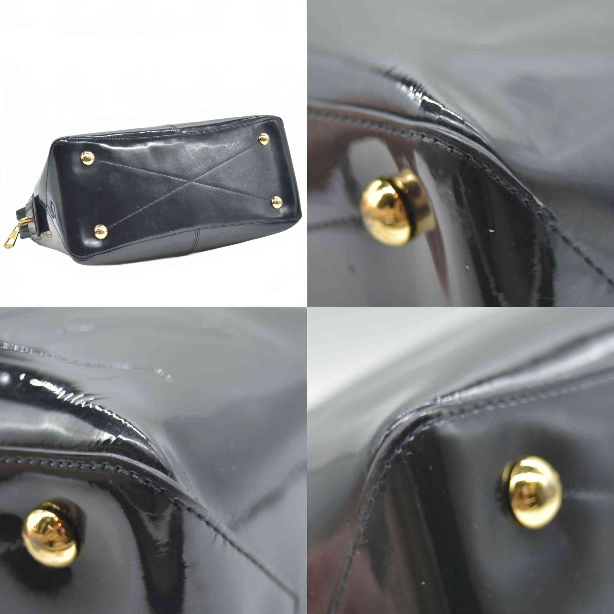 $2270 2018 Louis Vuitton Patent Calfskin Miroir Tote Black SN0188