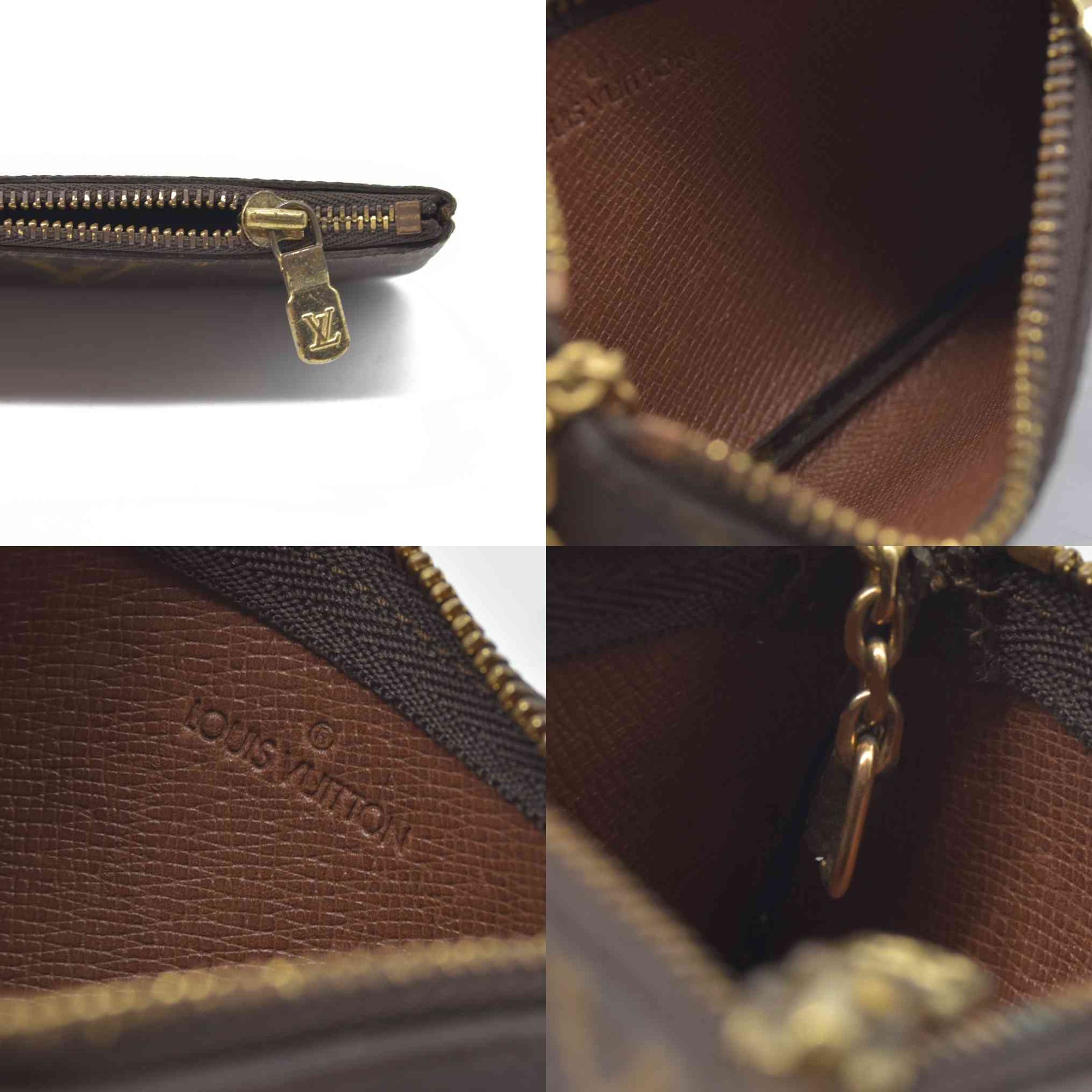 $345 LOUIS VUITTON Monogram Coin Purse Key Pochette Cles 0920ET