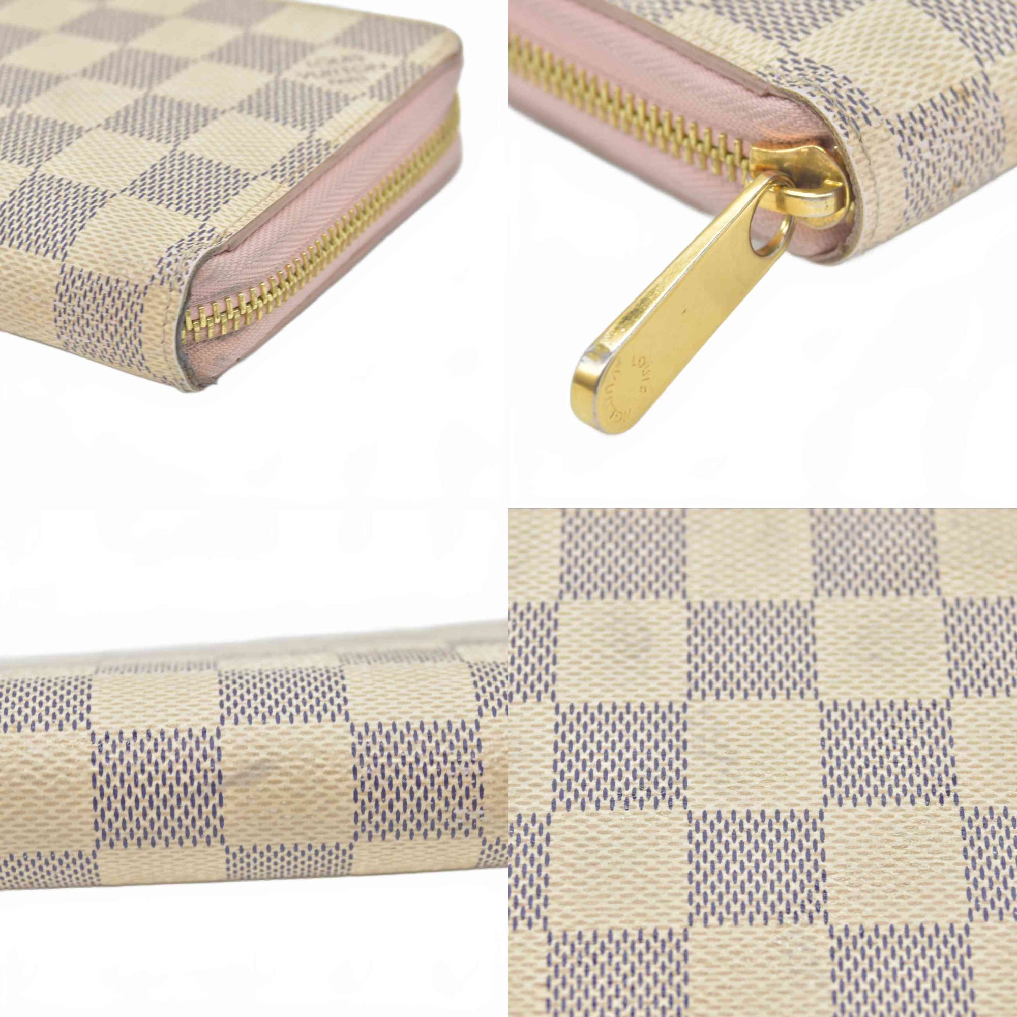 $915 2019 Louis Vuitton Damier Azur Zippy Wallet Rose Ballerine SD0159