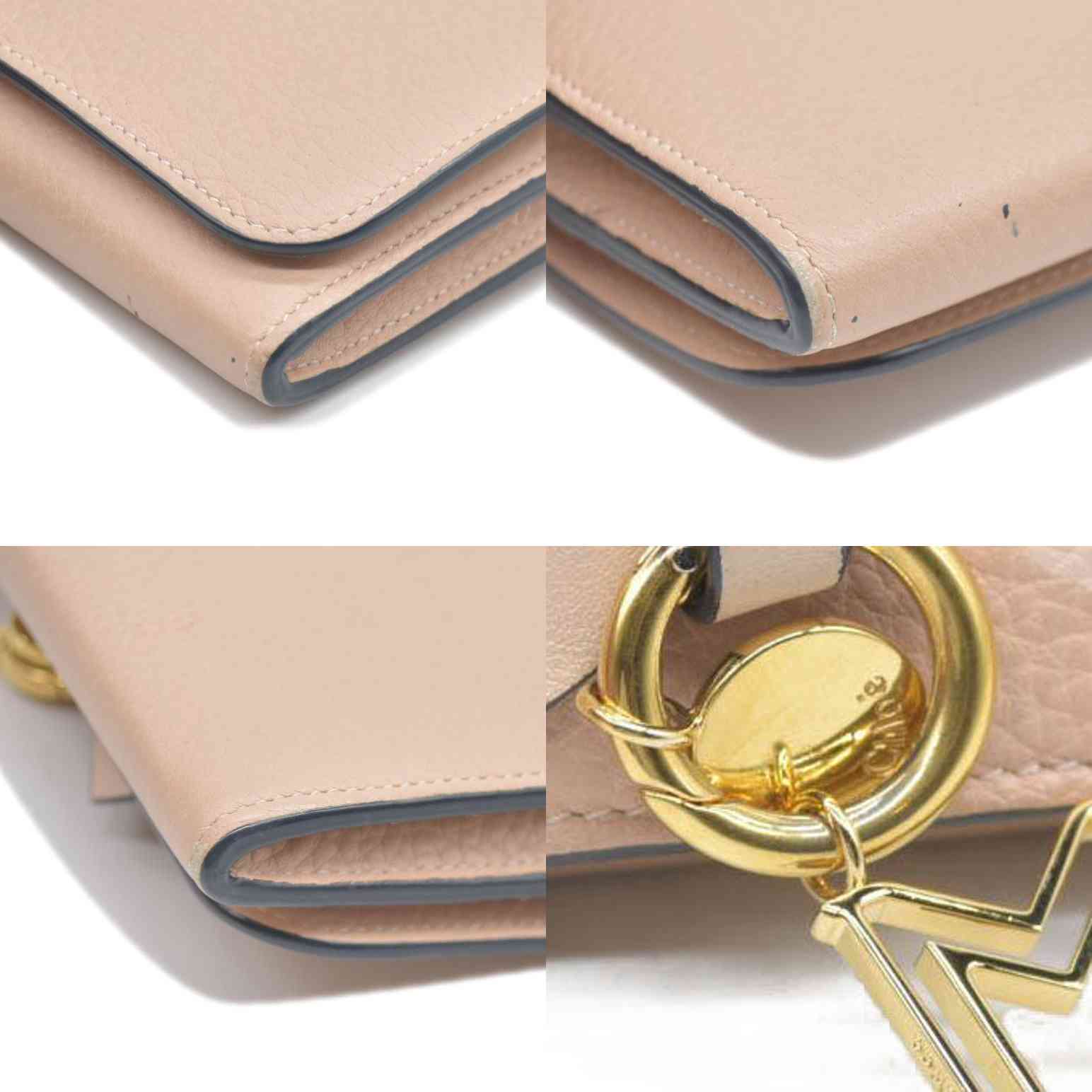 Chloe Alphabet Leather Bifold Long Wallet