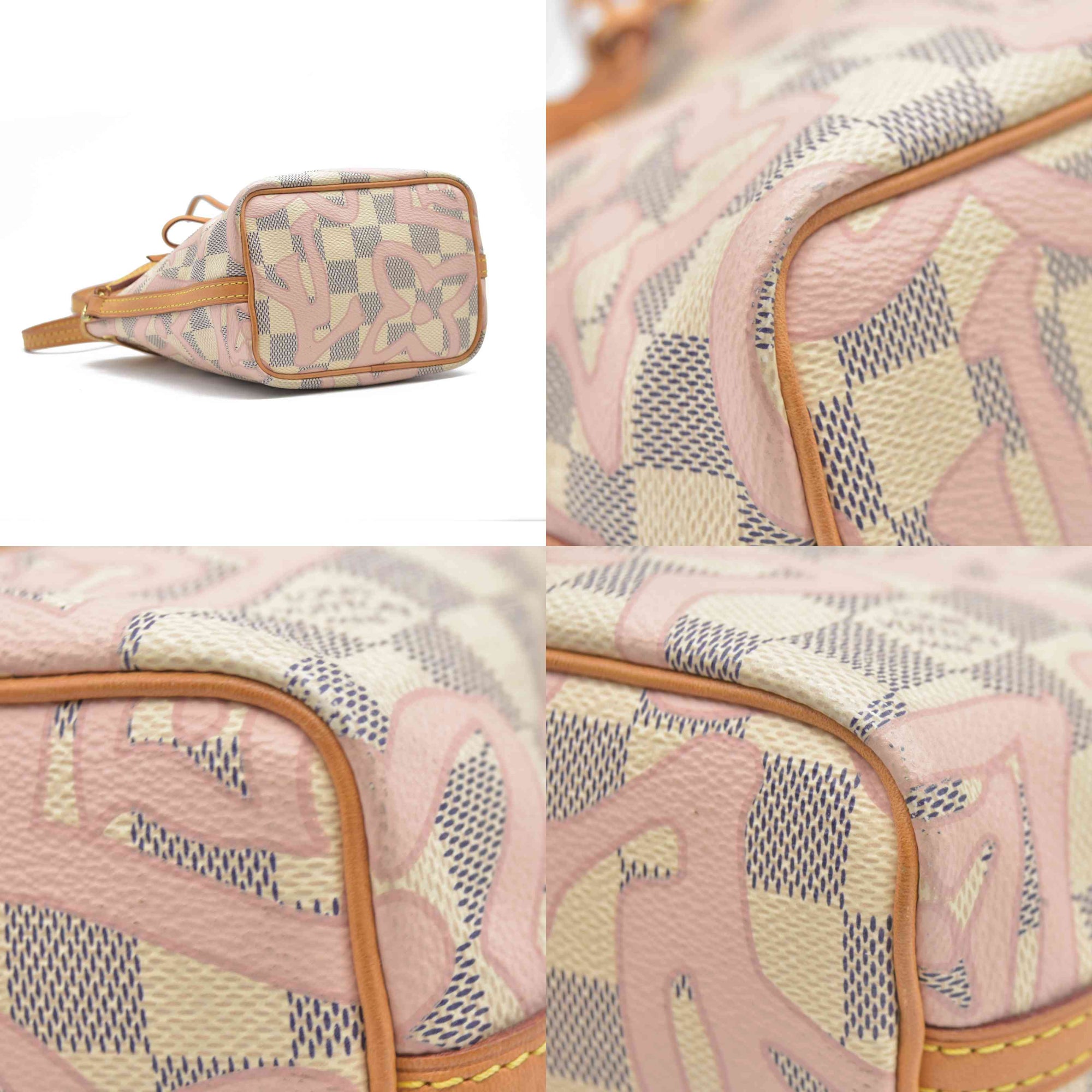 Louis Vuitton Damier Azur Tahitienne Nano Noe Rose Ballerine AR0187