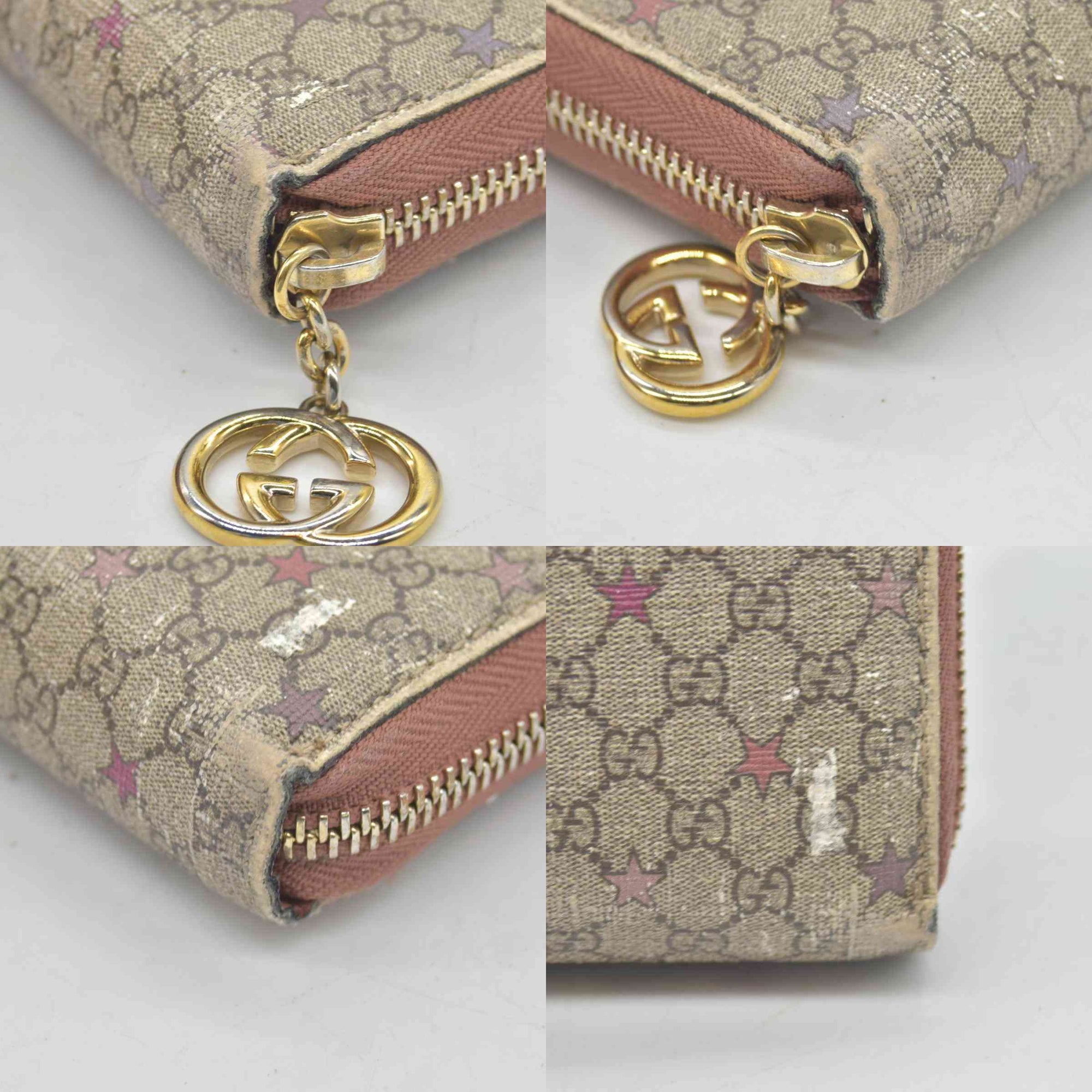 Gucci Micro GG Supreme Stars GG Pierce Zip Around Wallet CONSIGNMENT