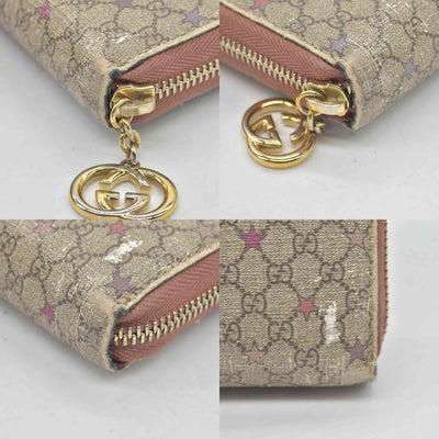 Gucci Micro GG Supreme Stars GG Pierce Zip Around Wallet CONSIGNMENT