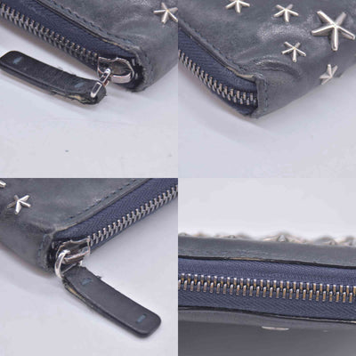 Jimmy Choo Star Zip Around Wallet Black CONSIGNMENT 10020937