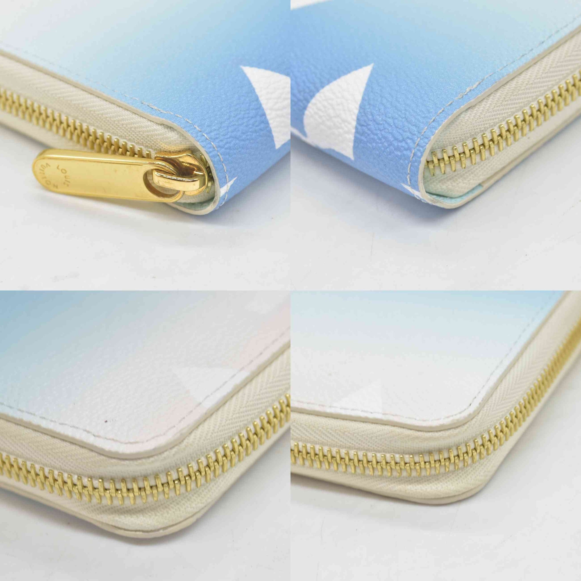 $1120 Louis Vuitton RFID Monogram Giant By The Pool Zippy Wallet Blue CONSIGNMENT