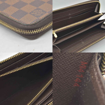 $915 2014 Louis Vuitton Damier Ebene Zippy Wallet MI4144