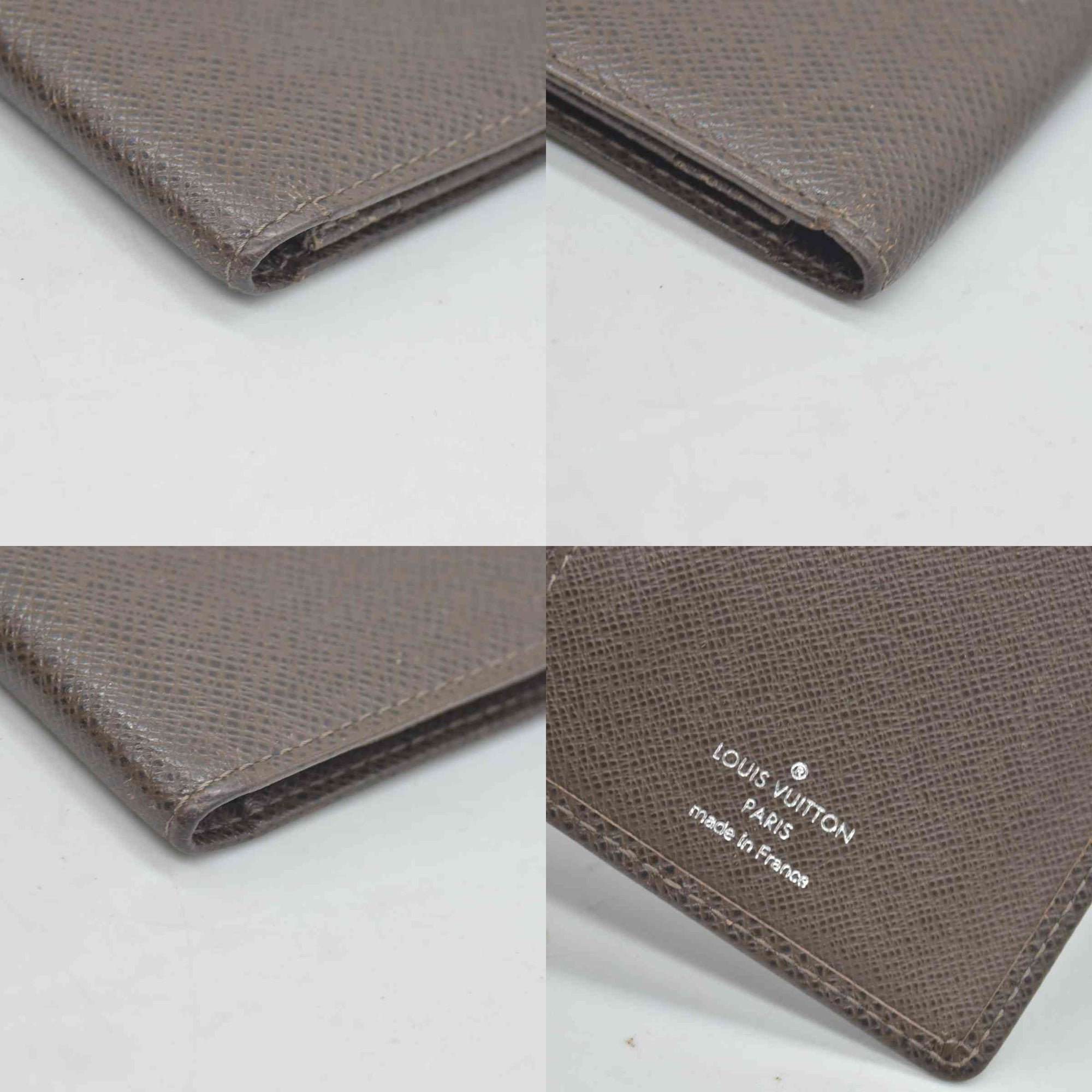 $835 Louis Vuitton Taiga Brown Leather Bifold Wallet CONSIGNMENT