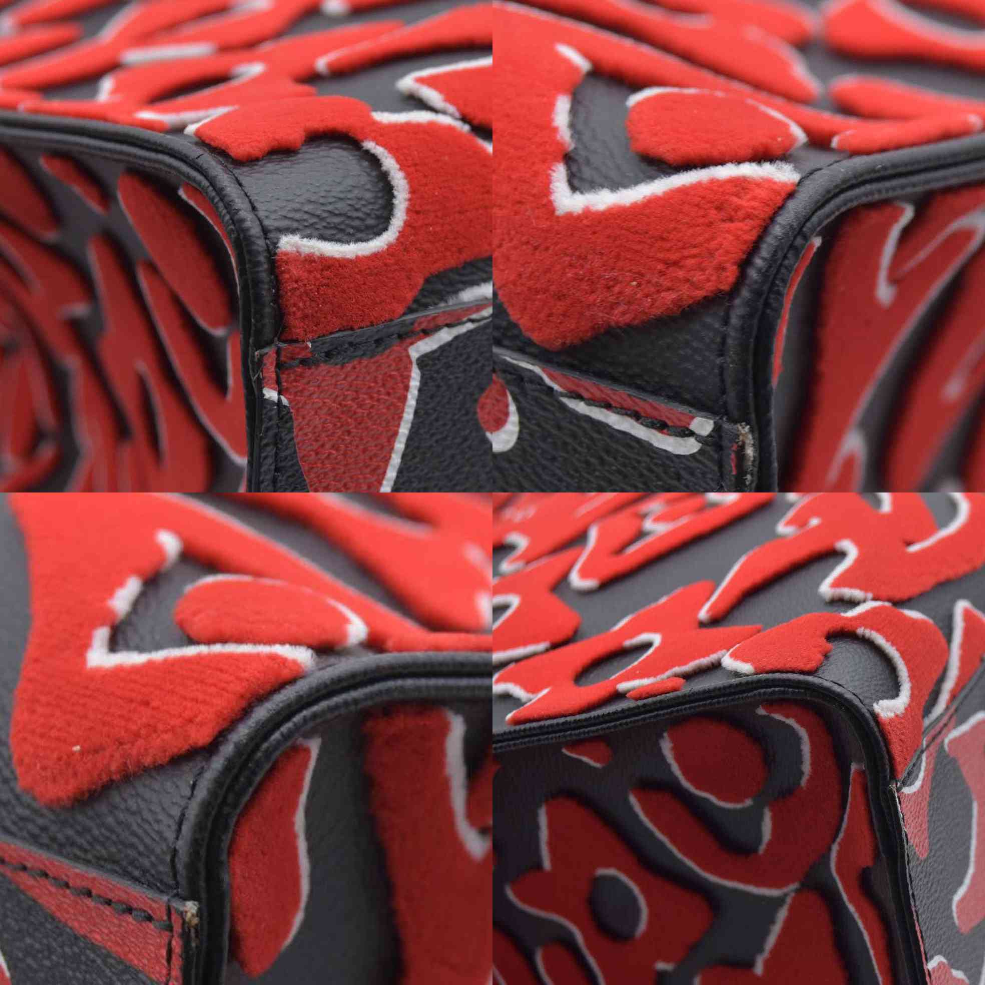 $3850 Louis Vuitton x Urs Fischer On the Go GM Red Black