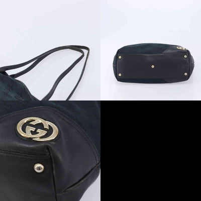 $950 Gucci GG Canvas Abbey Black Tote