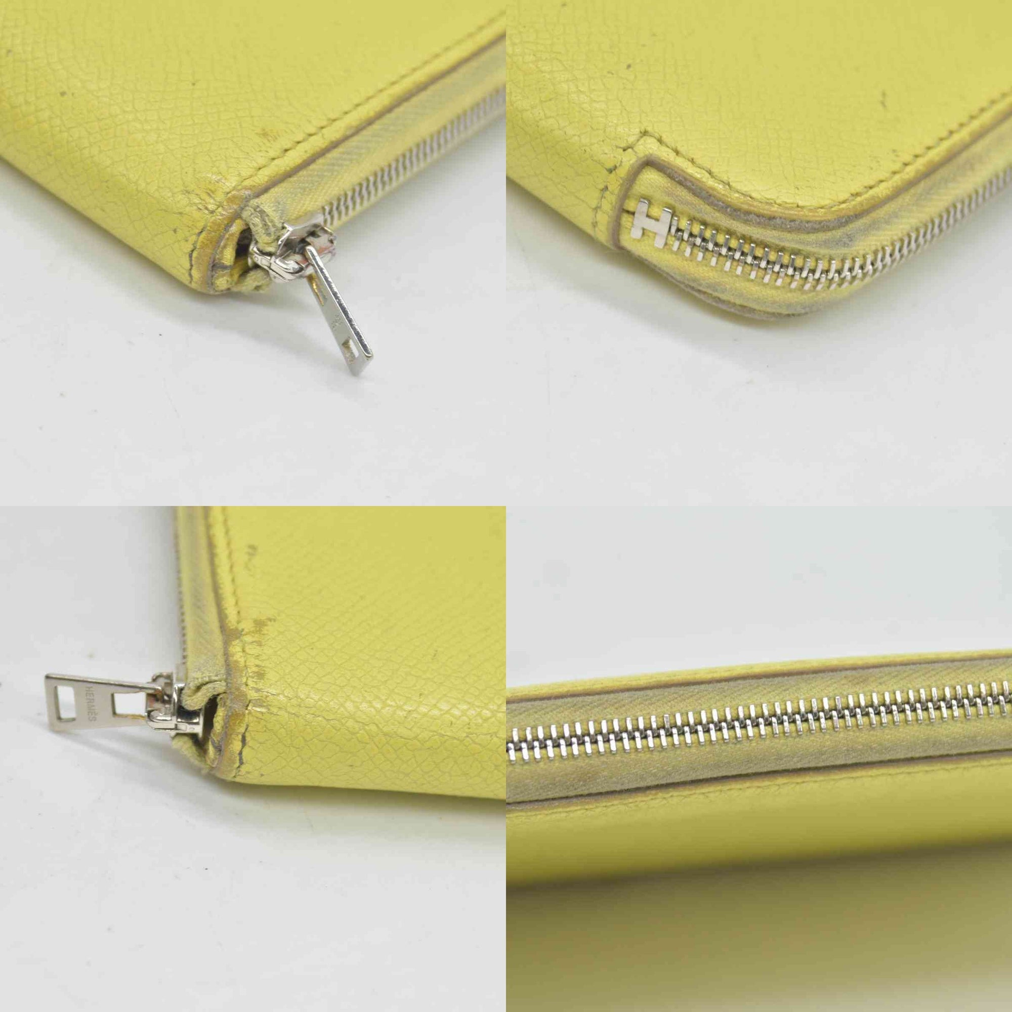 $1175 HERMES Silk-In Azap Long Zip Around Wallet Yellow Epsom CONSIGNMENT
