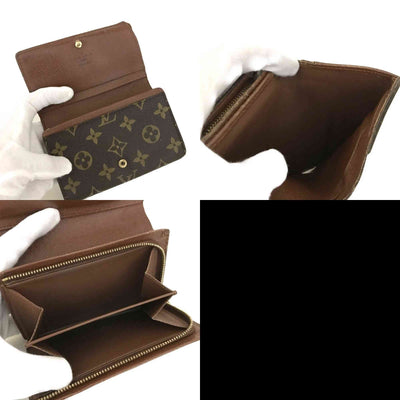 $560 2002 Louis Vuitton Monogram Porte-Monnaie Tresor Wallet CA0072