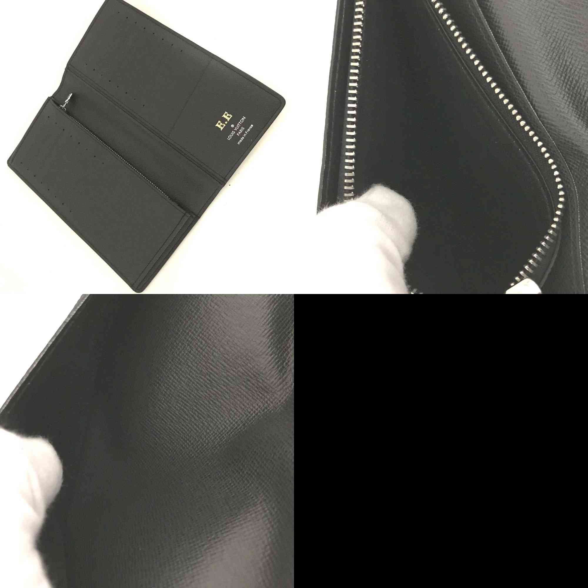 $810 2017 Louis Vuitton Taiga Brazza Wallet Black TA3197