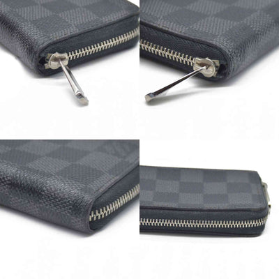 Louis Vuitton Damier Graphite Zippy Zip Coin Purse Wallet Black MI4101