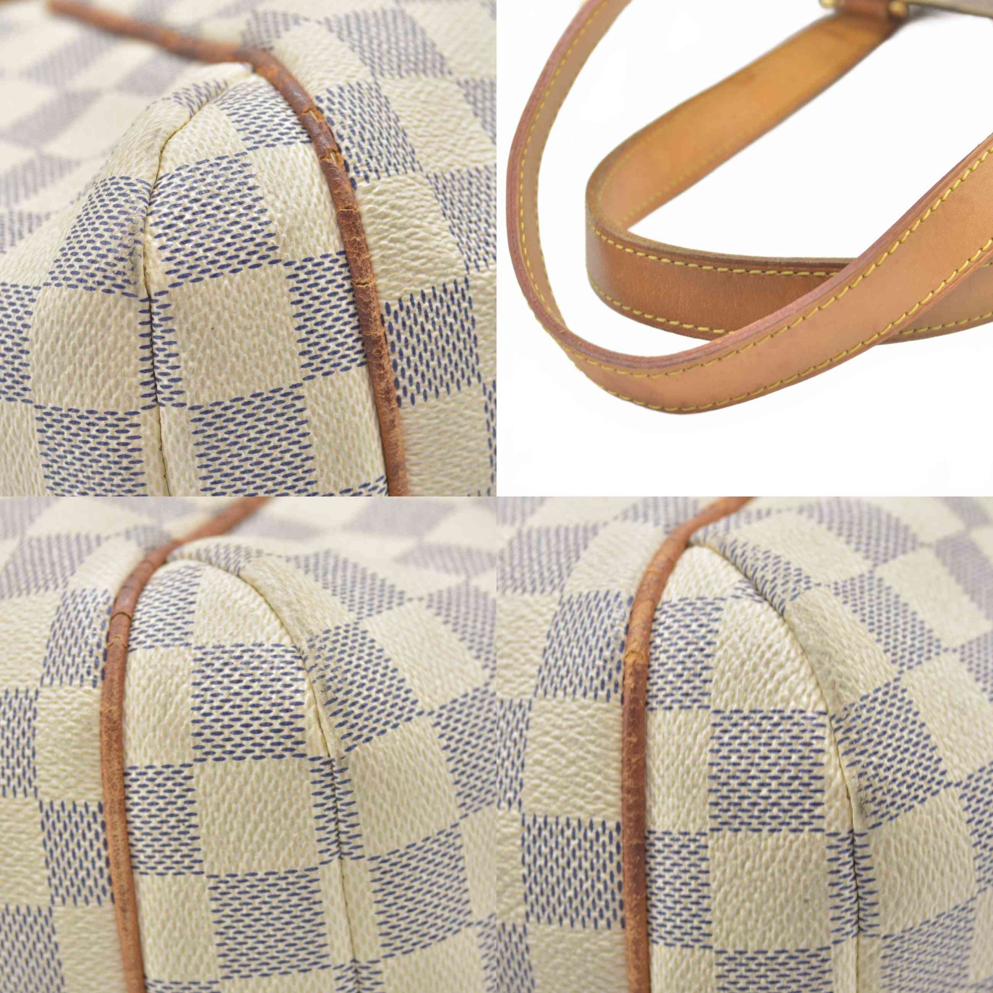 $1270 2009 Louis Vuitton Totally PM White Damier Azur AR2099