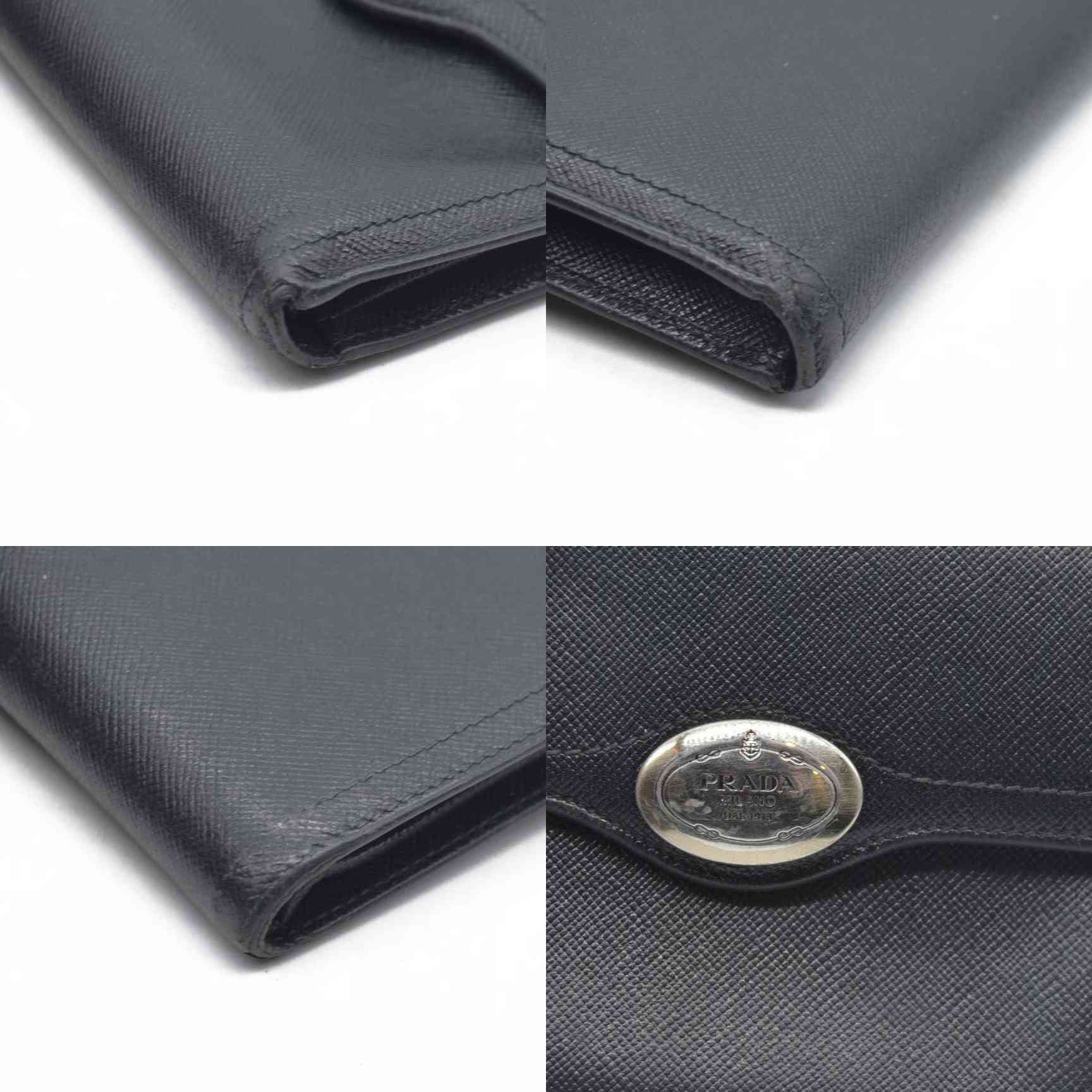 Prada Leather wallet Flap Closure Milano Dal 1913