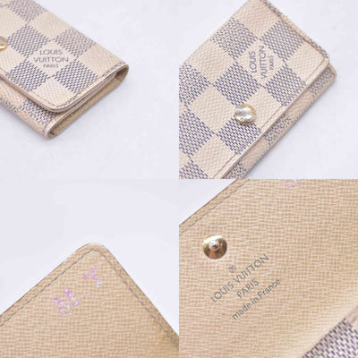 $330 2012 LOUIS VUITTON Damier Azur 4 Key Holder CT3162 CONSIGNMENT 10021446