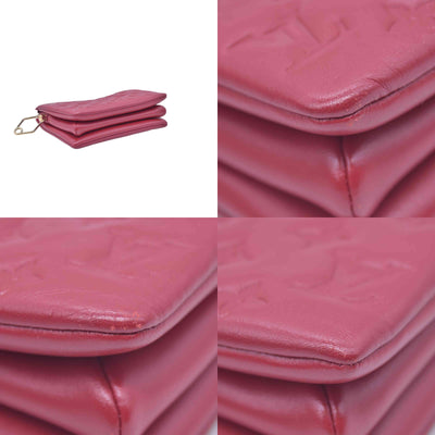 $3900 LOUIS VUITTON Monogram Empreinte Coussin PM Rubis Red RFID 10021360
