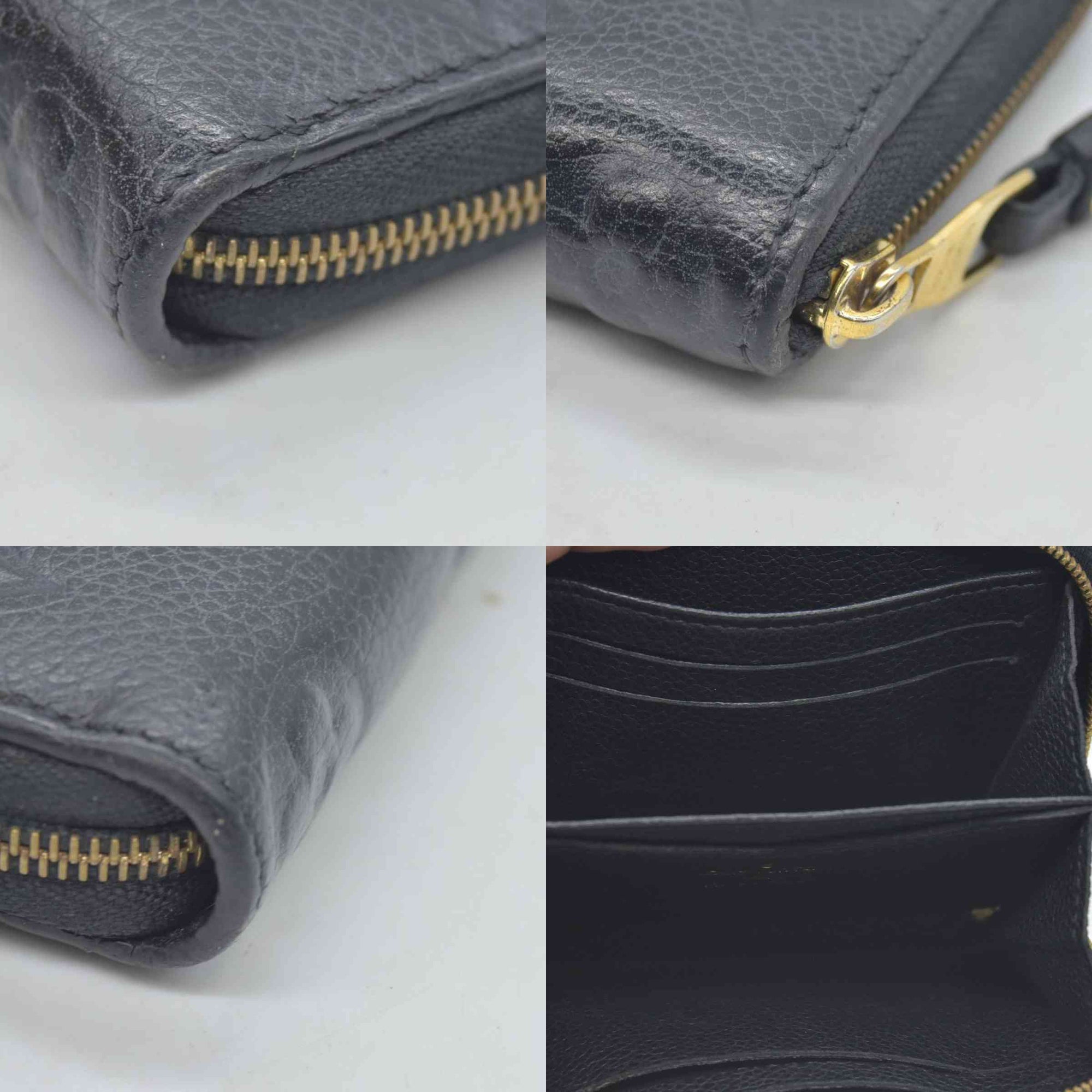 $760 2015 Louis Vuitton Monogram Empreinte Zippy Zip Around Wallet Coin Purse TS0155