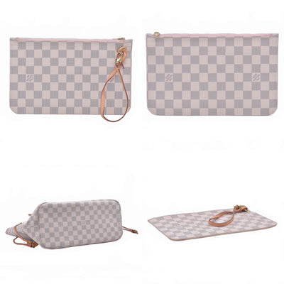$2240 2019 Louis Vuitton Damier Azur Neo Neverfull MM Rose Ballerine FL0169