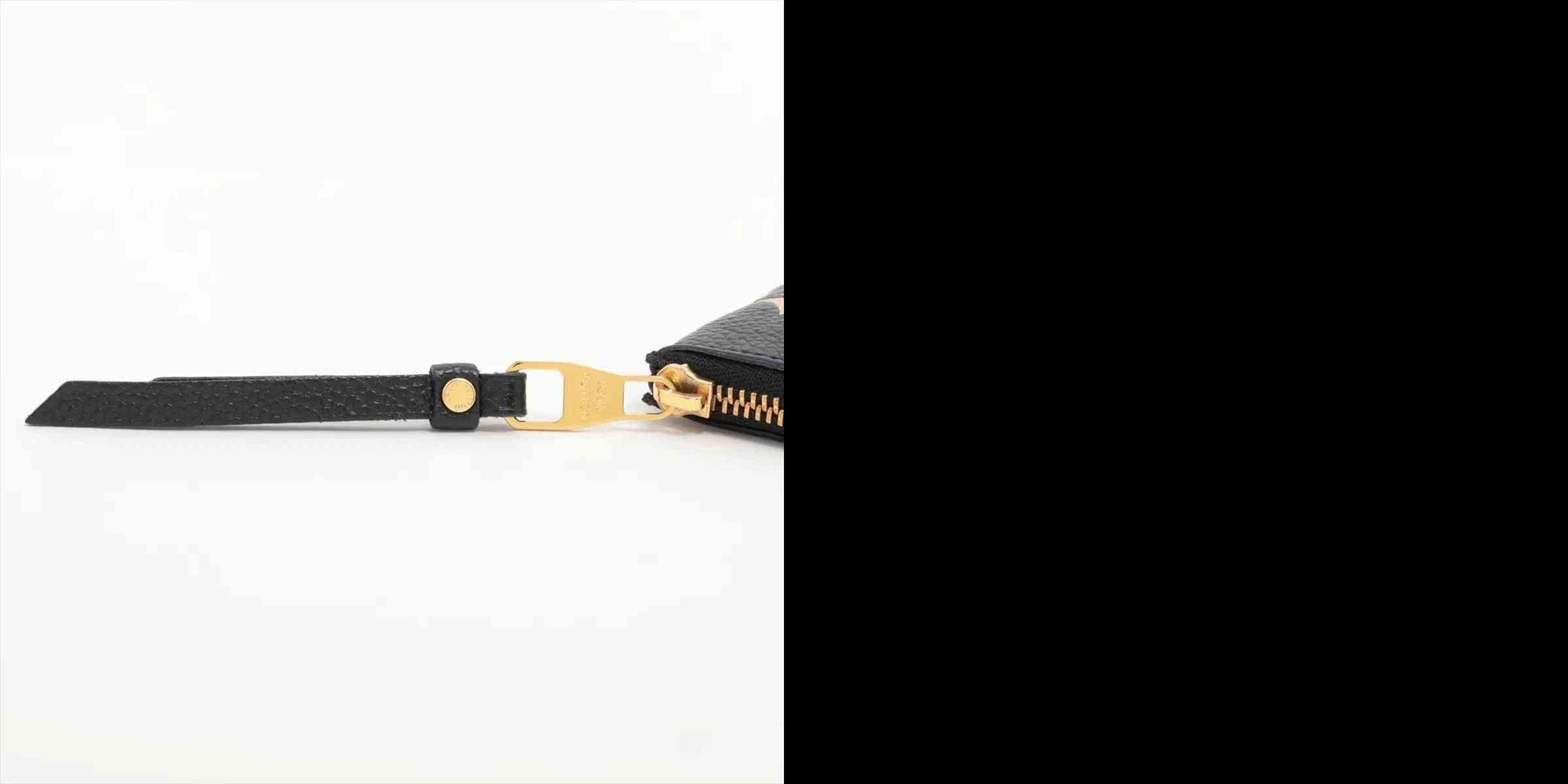 $530 RFID Louis Vuitton Empreinte Monogram Giant Key Pouch Black Beige