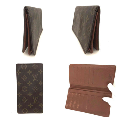 $630 2001 Louis Vuitton Monogram Porte Cartes Credit Yen Bifold Long Wallet CT0011