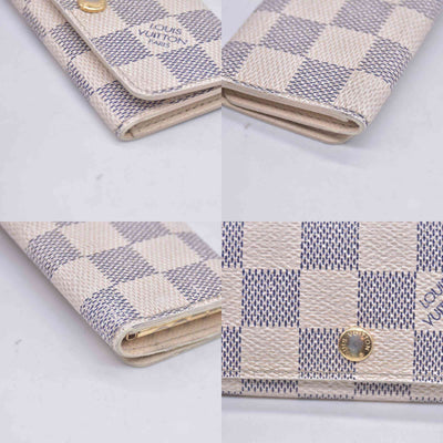 $345 2007 Louis Vuitton Damier Azur Multicles 4 Key Holder FL2027 CONSIGNMENT 10021073