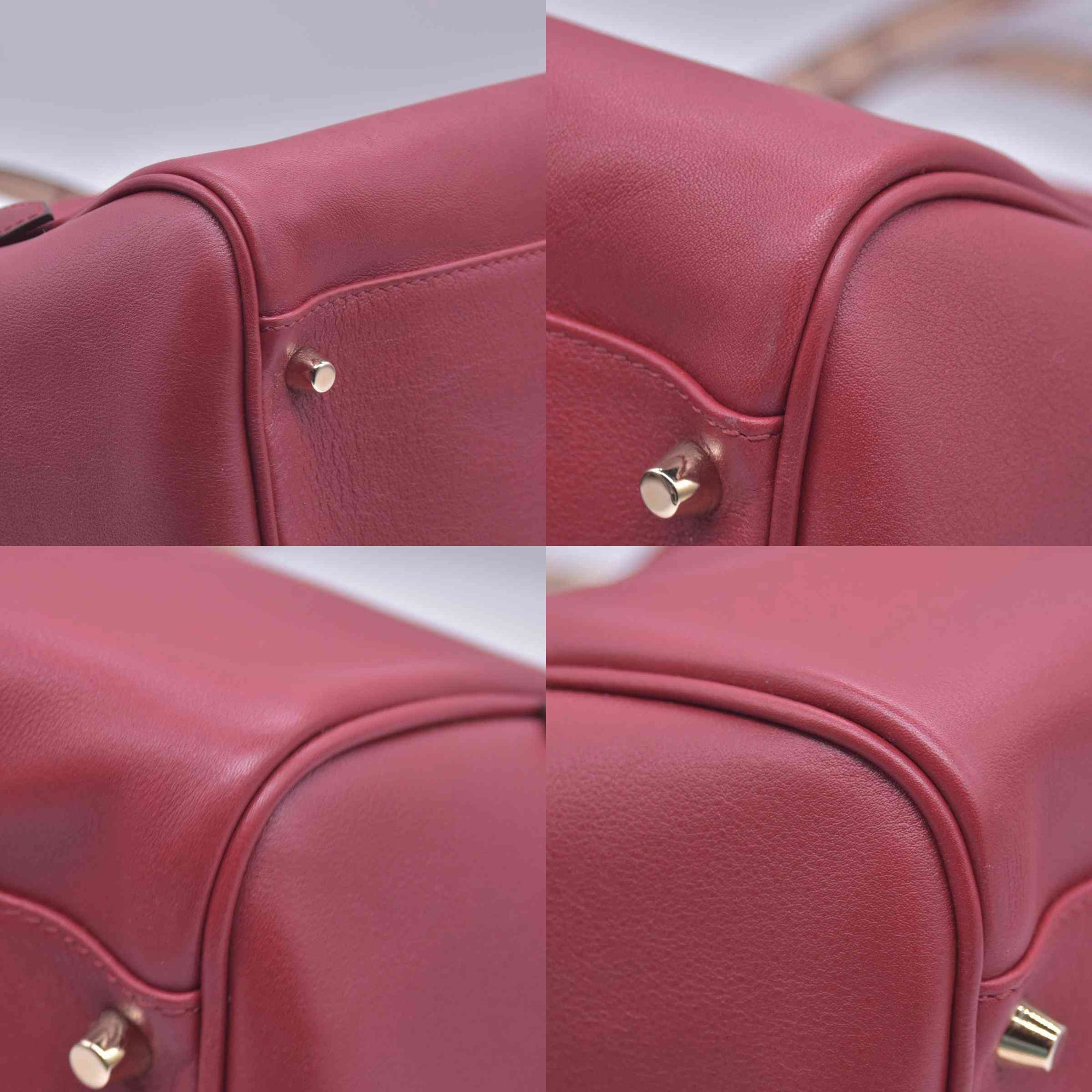 $1095 Burberry Leather Panels Small Canterbury Tote Red CONSIGNMENT
