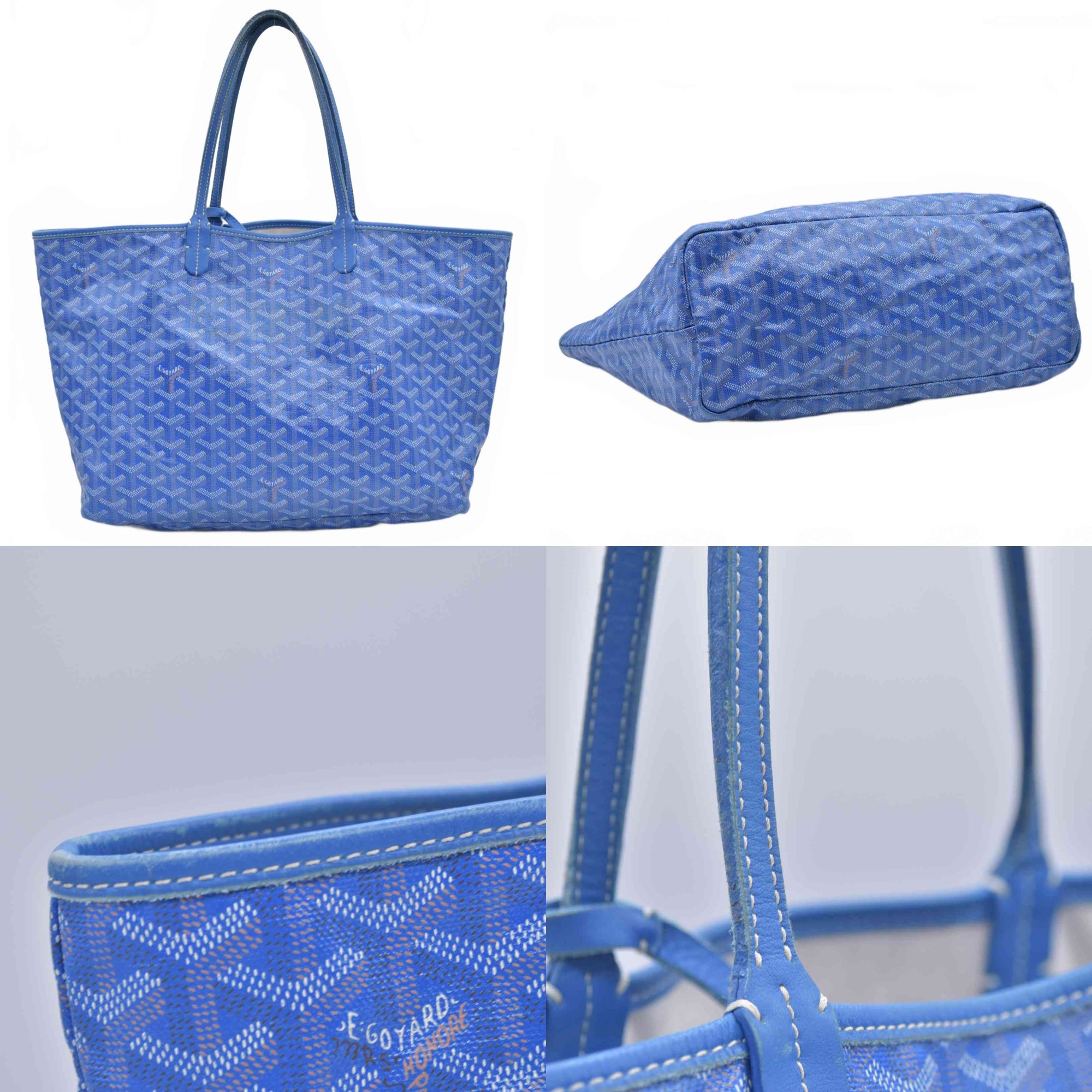$1890 2015 Goyard Goyardine Saint Louis PM Sky Blue 10021130