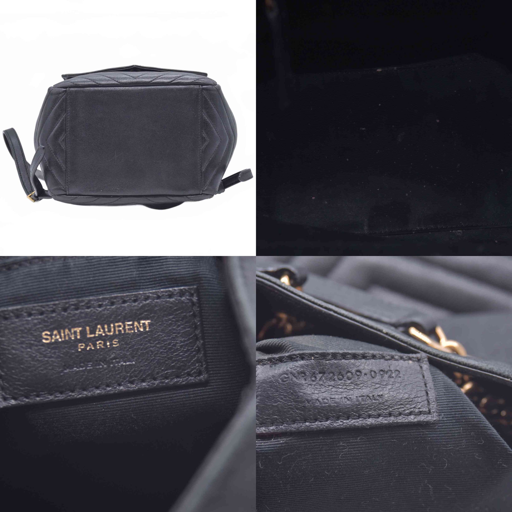 $2850 2022 Saint Laurent Lambskin Matelasse Monogram Joe Backpack Black 10021113