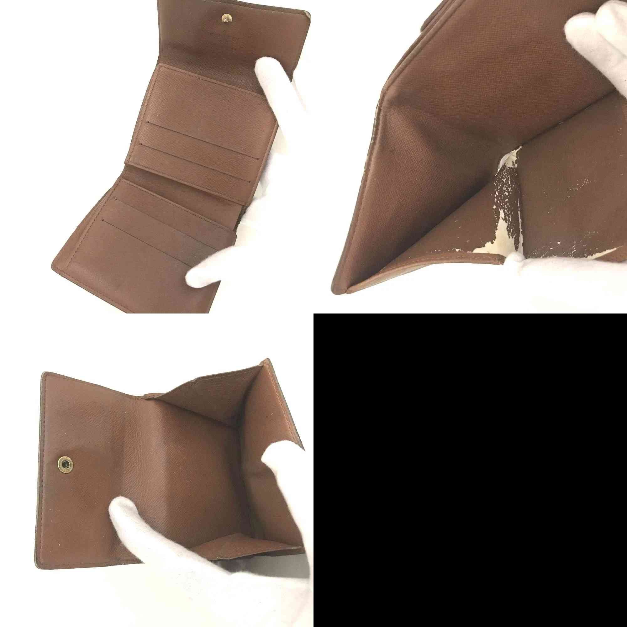 Louis Vuitton Monogram Portefeiulle Elise Trifold Wallet Brown TH0956