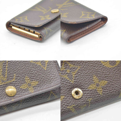 $345 Louis Vuitton Monogram Multicles 4 Ring Key Case Brown SD0030 CONSIGNMENT