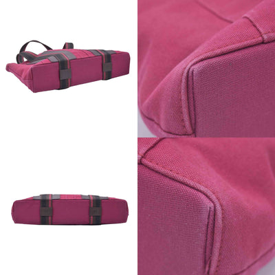 $1150 HERMES Toile Troca Horizontal MM Tote Bag Red CONSIGNMENT 10021349