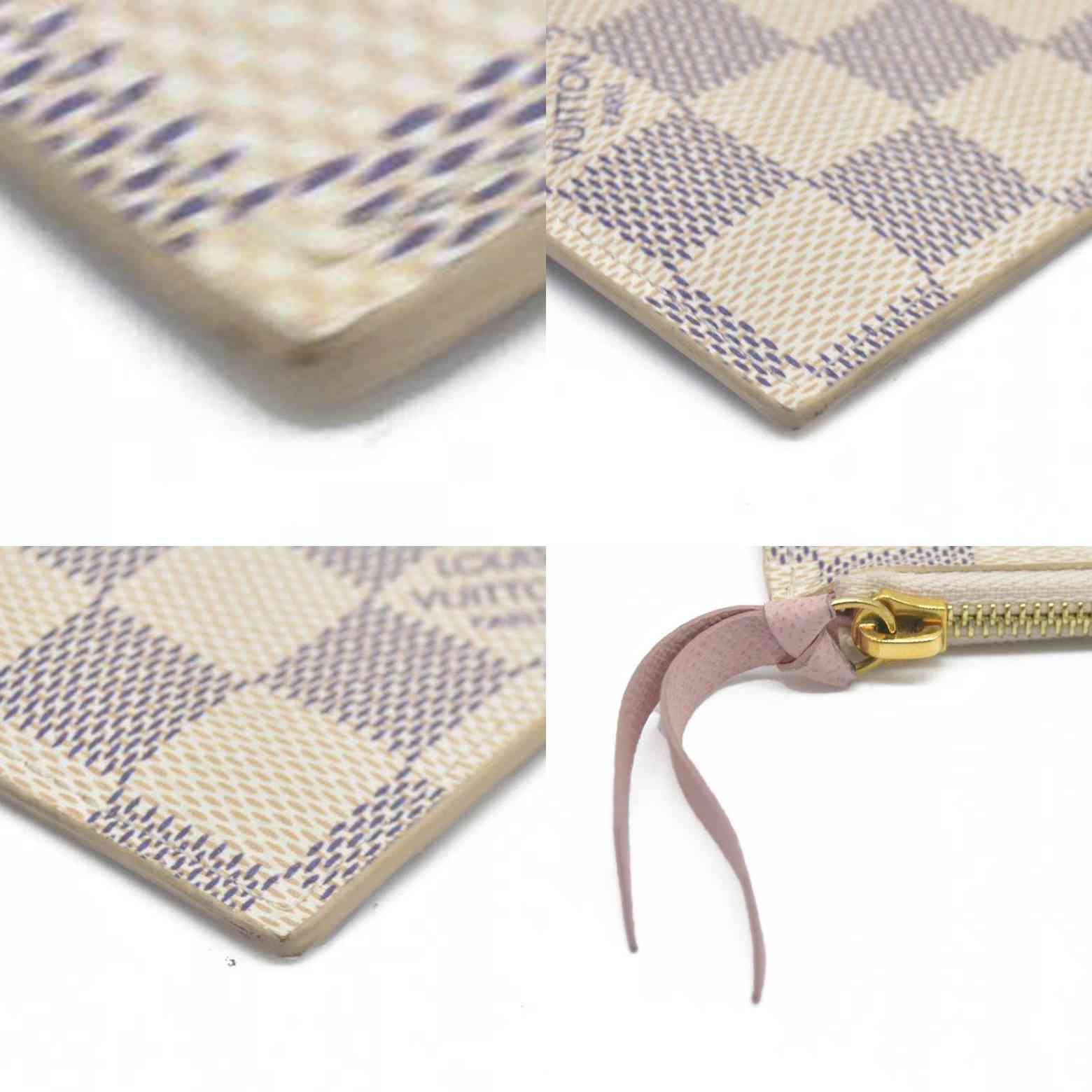 $500 Louis Vuitton Damier Azur Felicie Zipped Insert Rose Ballerine