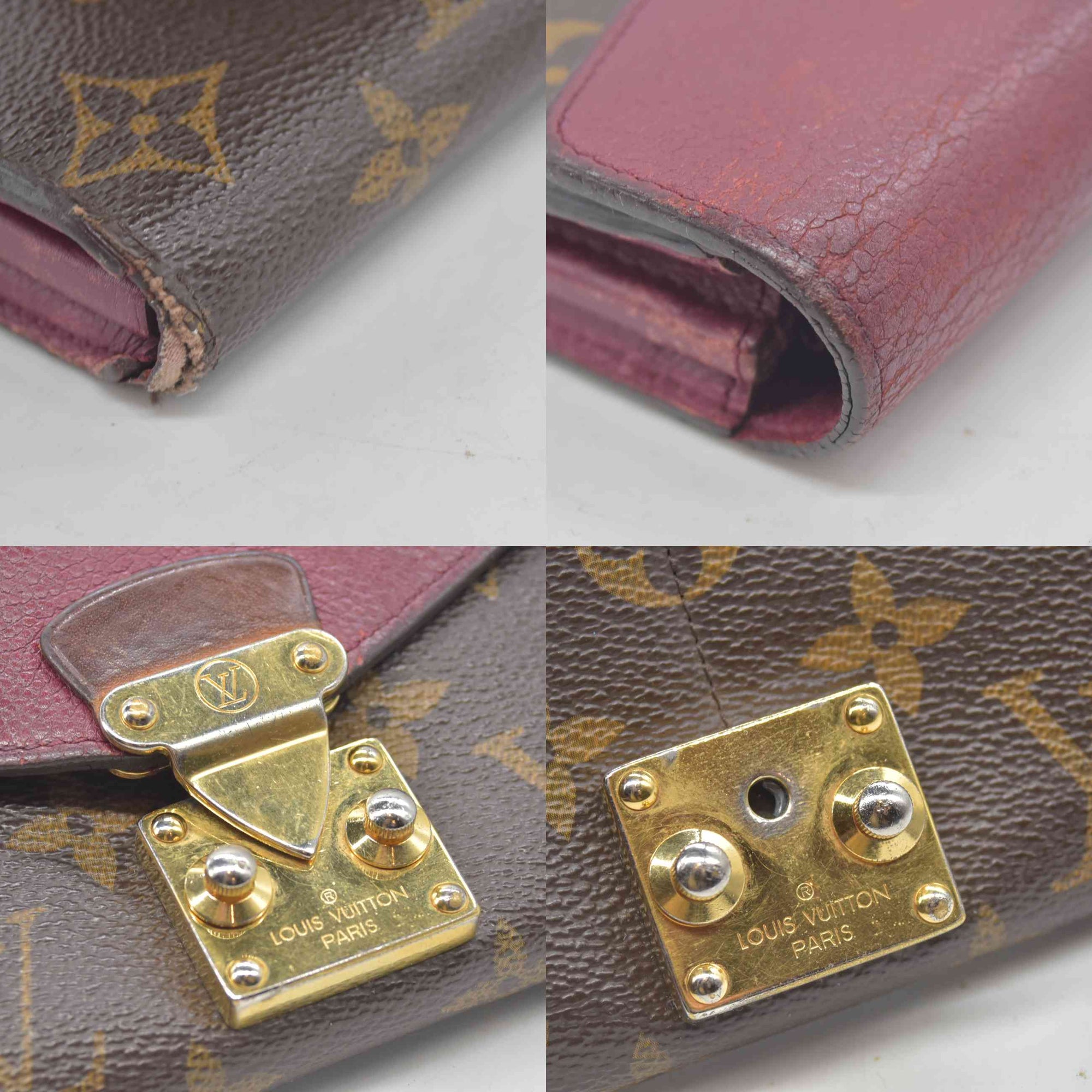 $1140 2015 Louis Vuitton Monogram Pallas Wallet Aurore SN1125