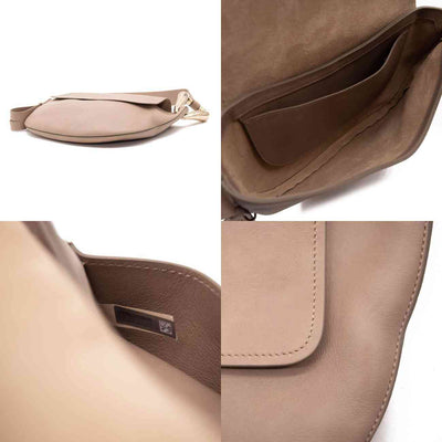 NEW Chloe Hobo Kiss Motty Grey Beige Leather Shoulder Bag