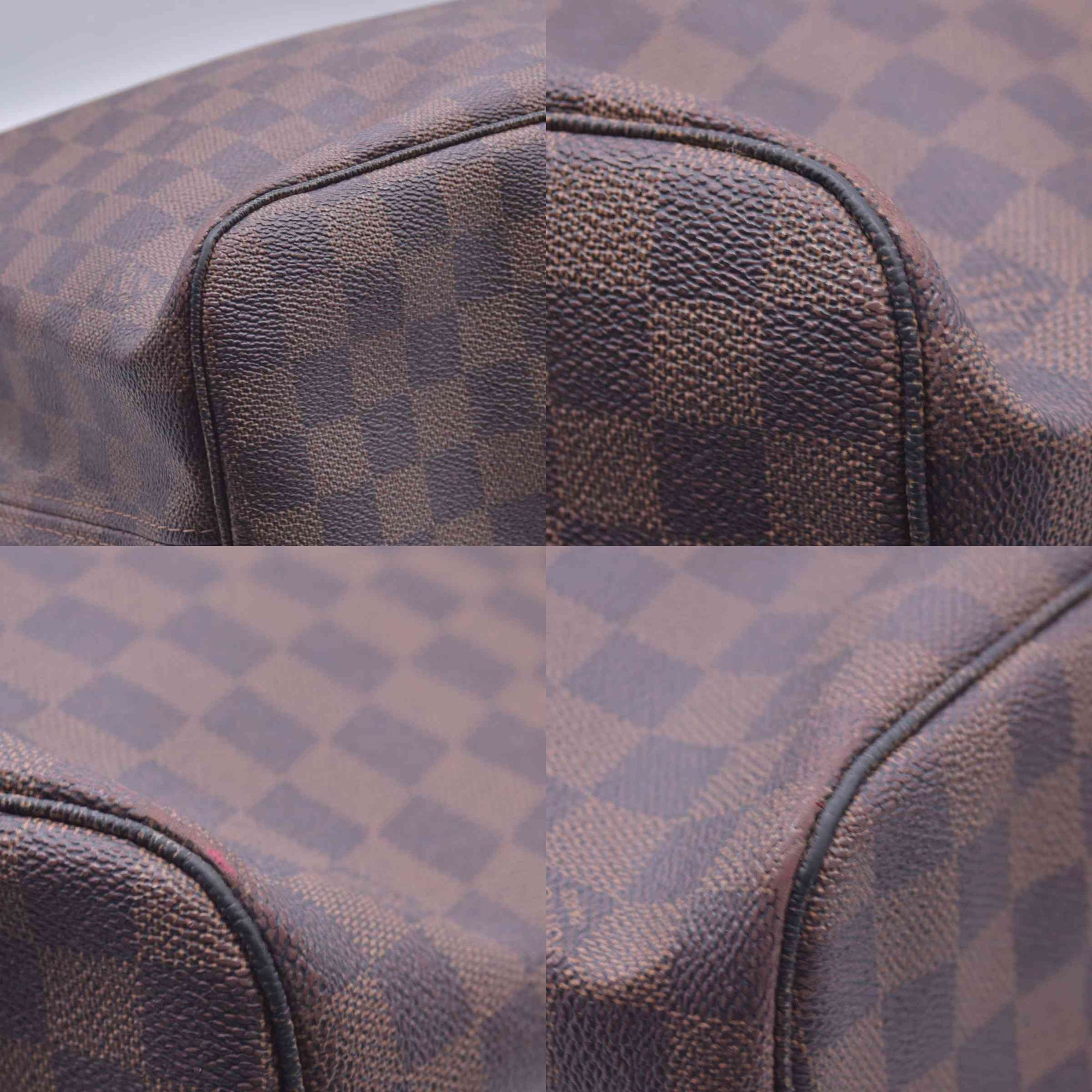 $2240 2009 Louis Vuitton Damier Ebene Neverfull MM Cherry AR0049 CONSIGNMENT 10021074
