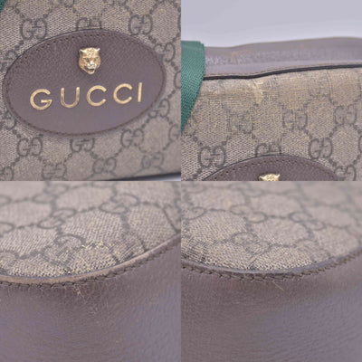 $1490 Gucci GG Supreme Monogram Web Neo Vintage Shoulder Bag Beige New Acero Crop
