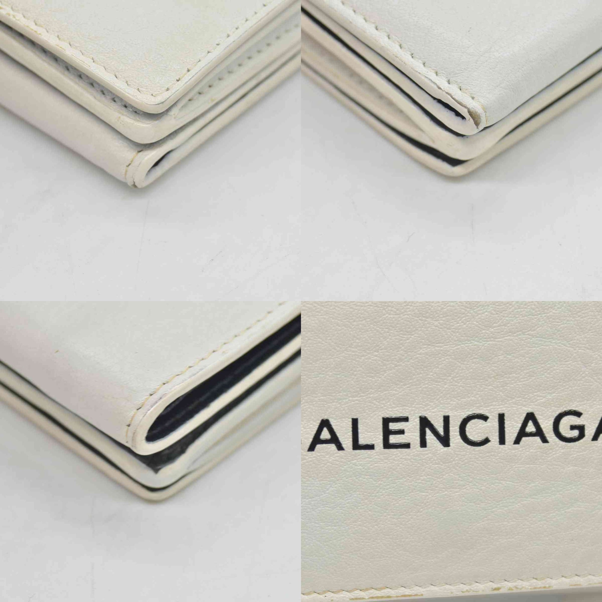 Balenciaga Trifold Compact Wallet Leather Compact Wallet CONSIGNMENT