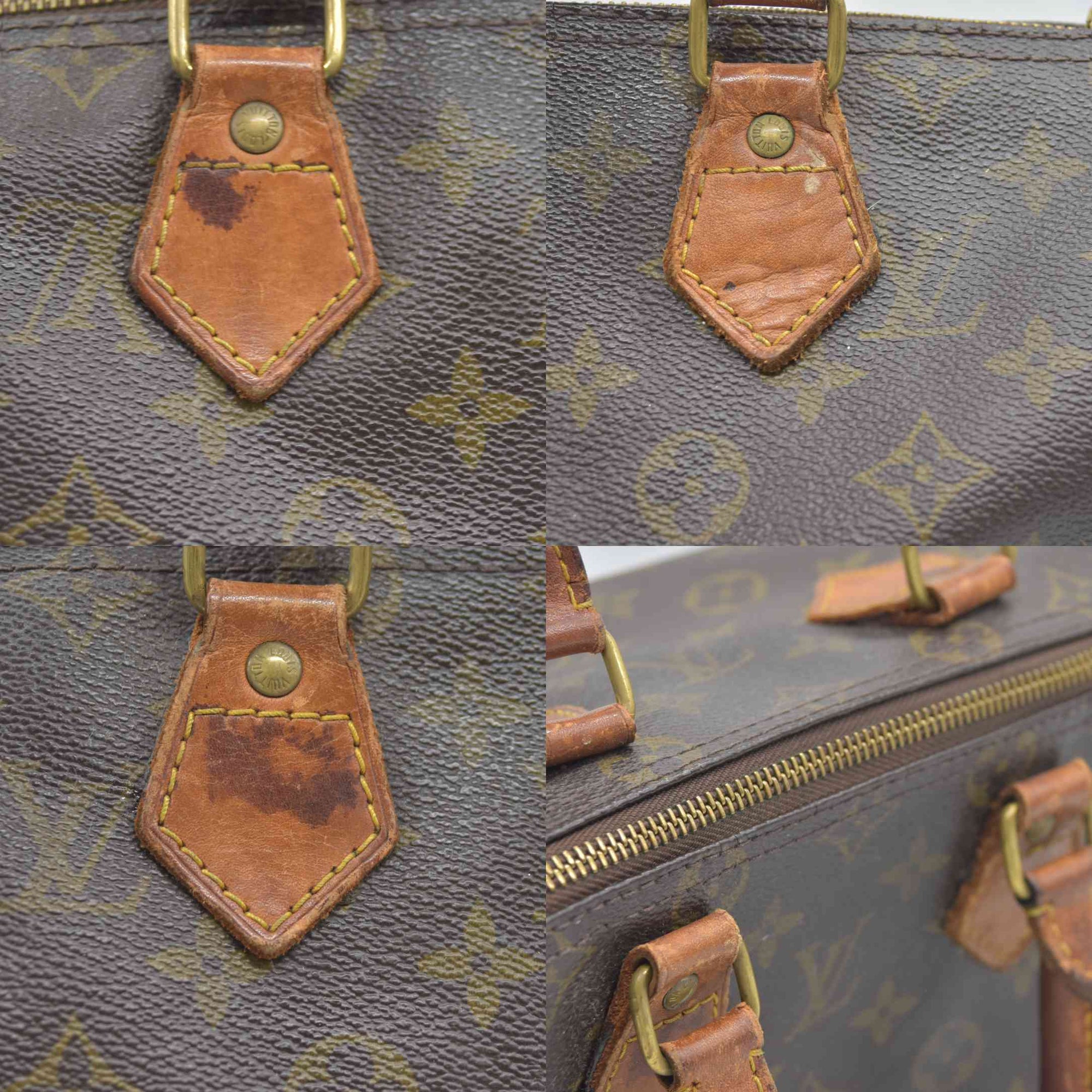 1988 Louis Vuitton Speedy 25 Handbag Monogram Brown 884