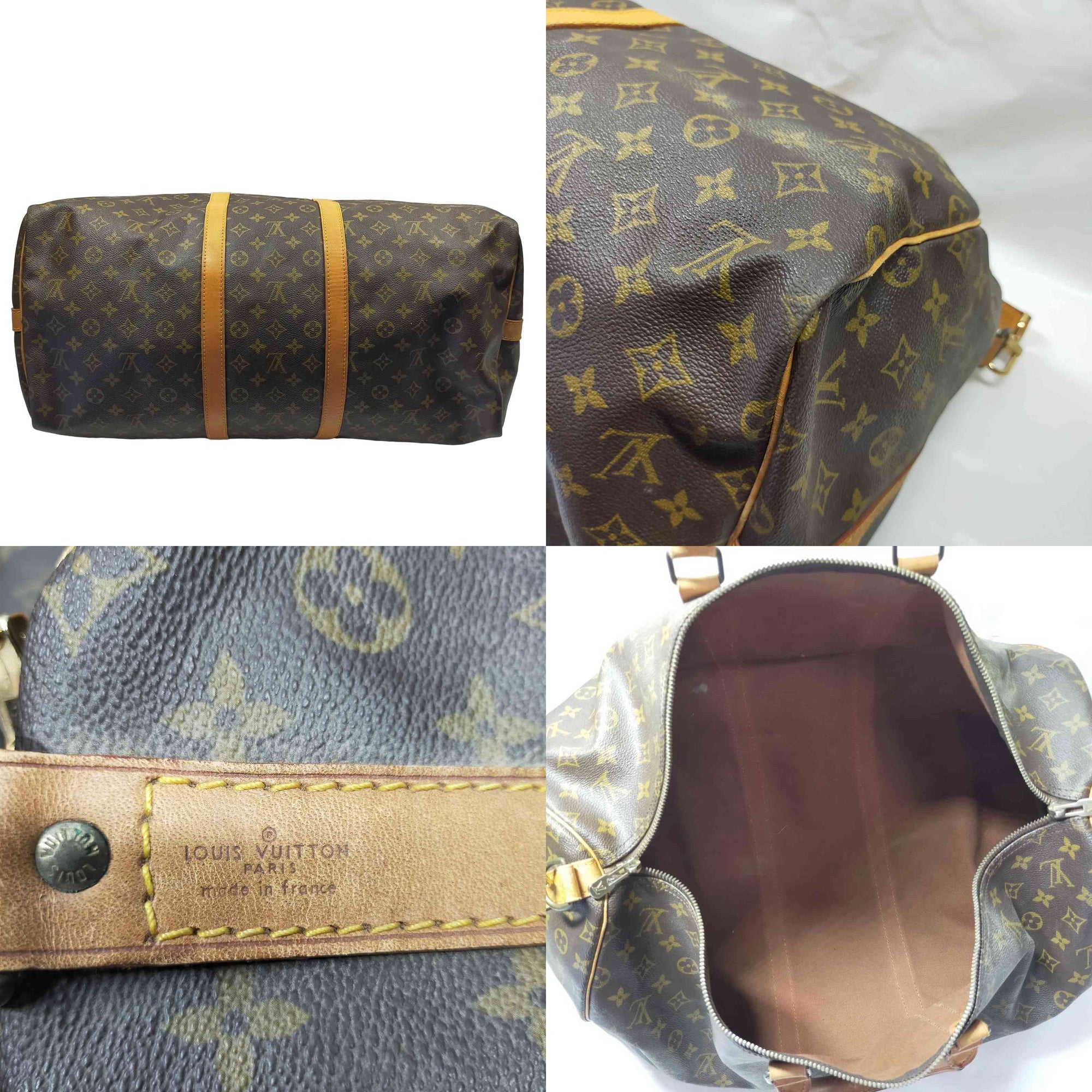$2780 1984 Louis Vuitton LV Boston Bag Keepall Bandouliere 55 Brown Monogram 844