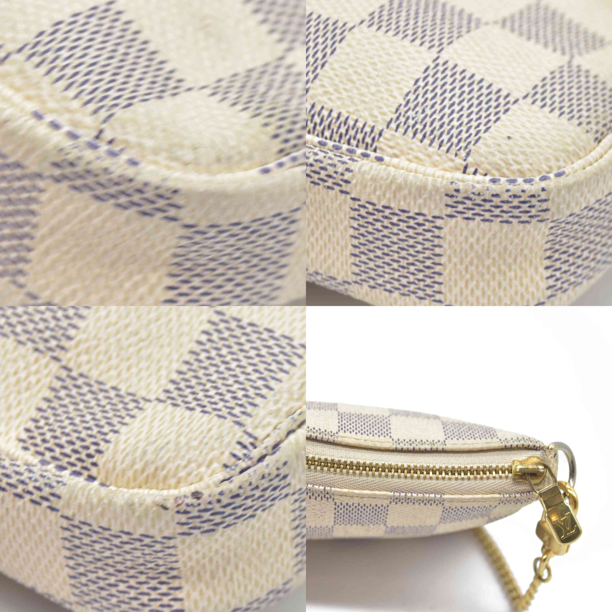 Louis Vuitton Damier Azur Mini Pochette Accessories Pouch Bag FL1026