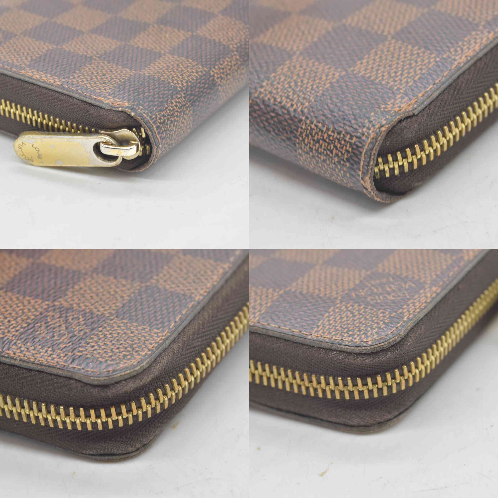 $915 2018 Louis Vuitton Damier Ebene Zippy Wallet GI0198