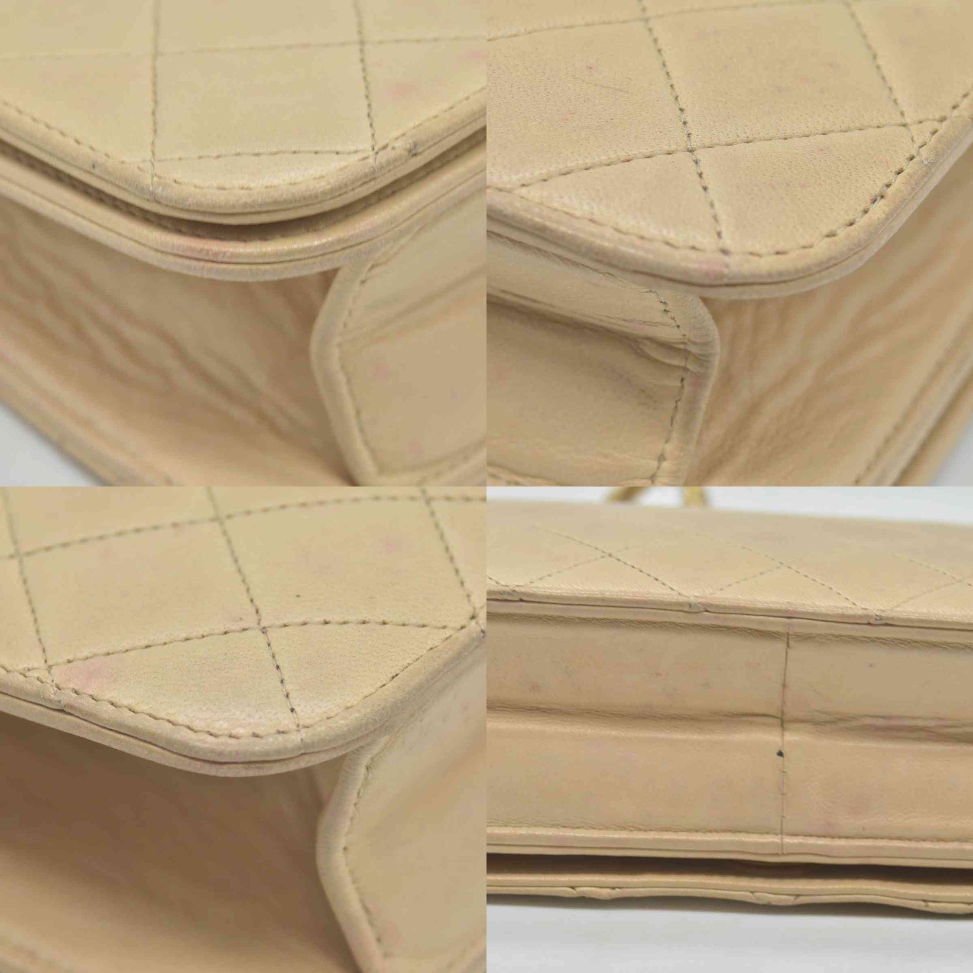 $3350 Chanel Timeless Classic Quilted Single Flap with 24K GHW Beige 10019185