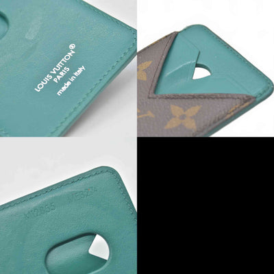 $445 2024 Louis Vuitton Monogram Macassar Magnetic Card Holder Green ME3274
